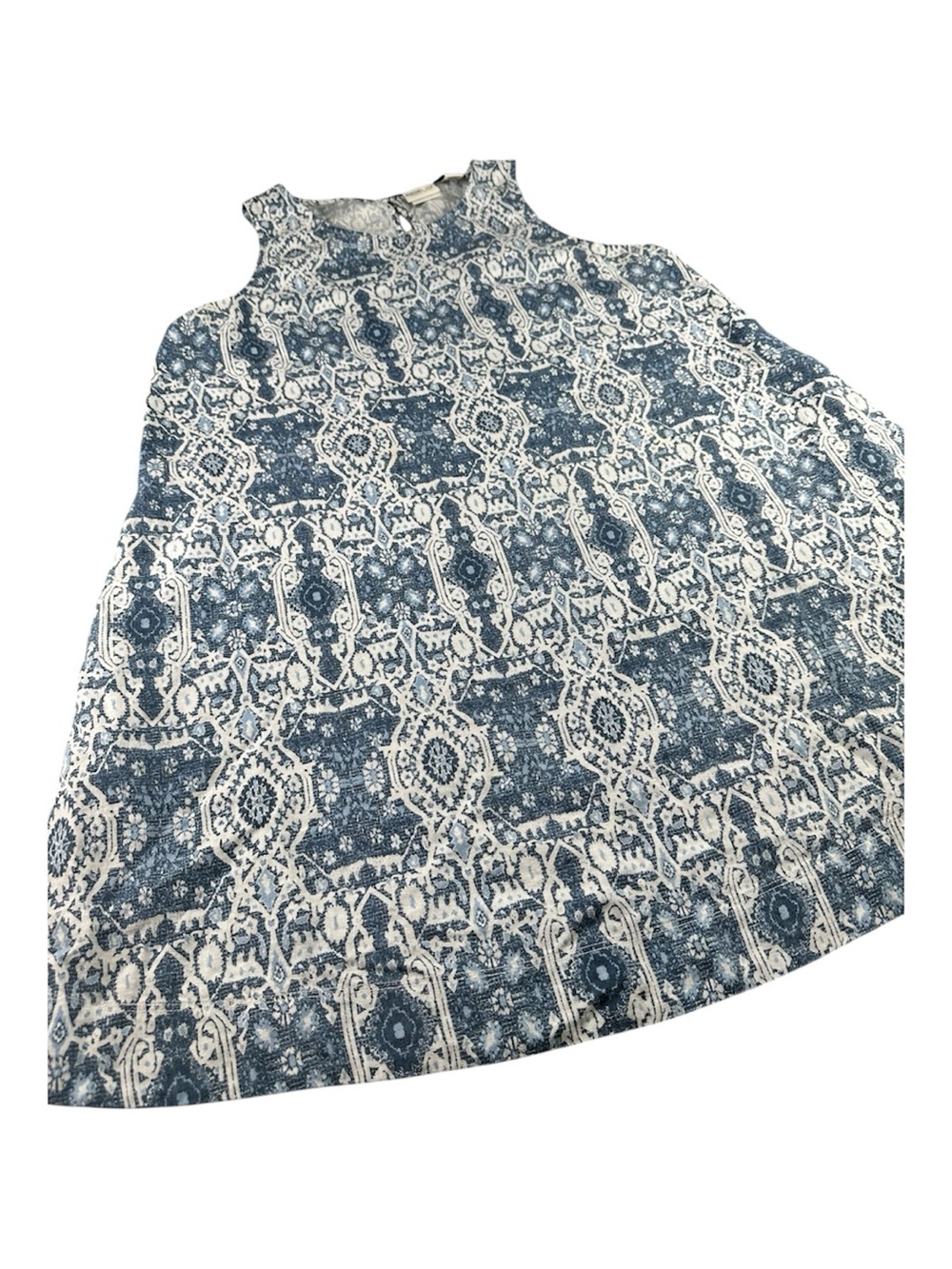 Rachel Zoe Linen Ikat A-Line Dress Blue White Size Large - Picture 3 of 7